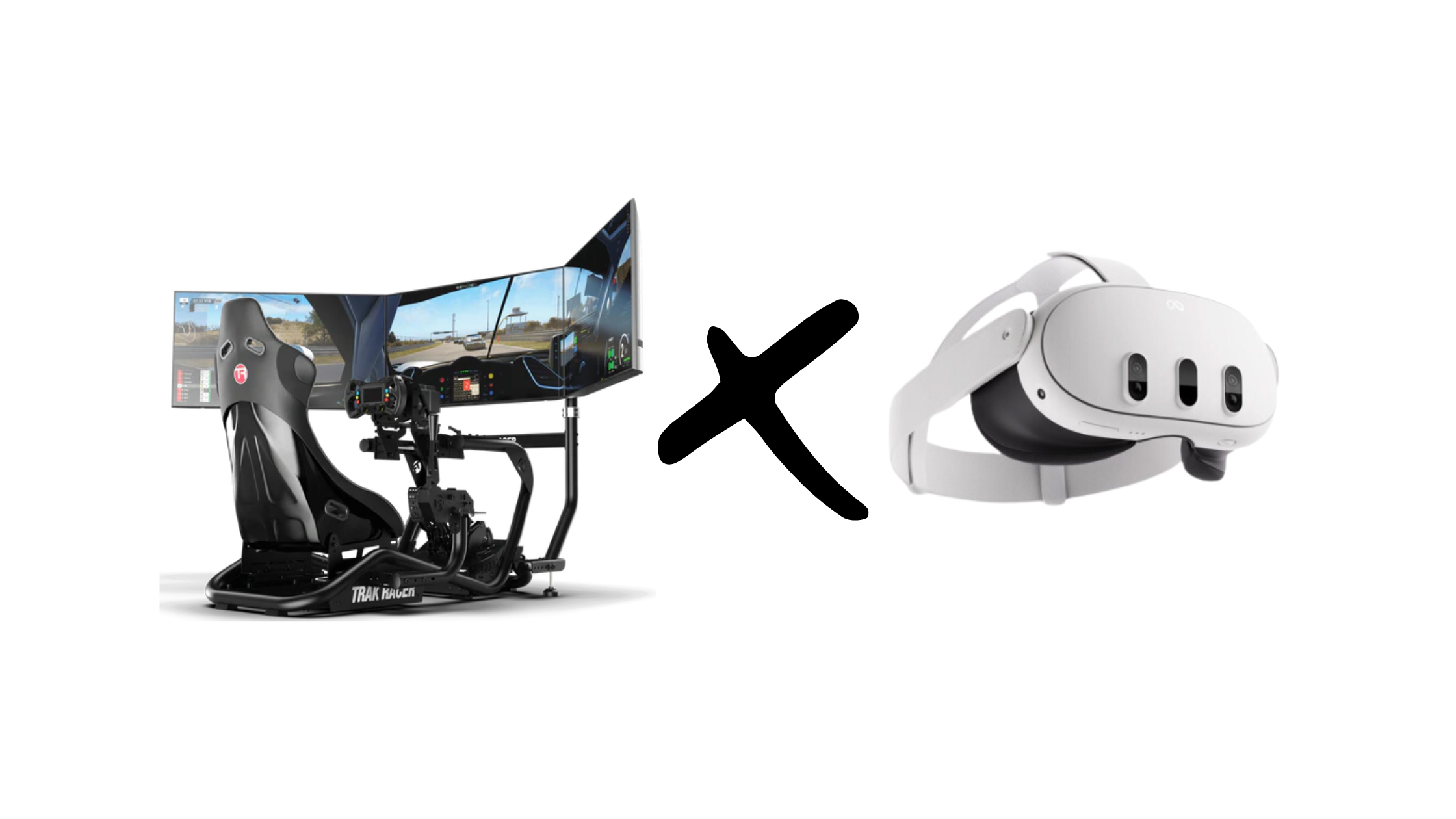 VR versus monitor setup para corrida 